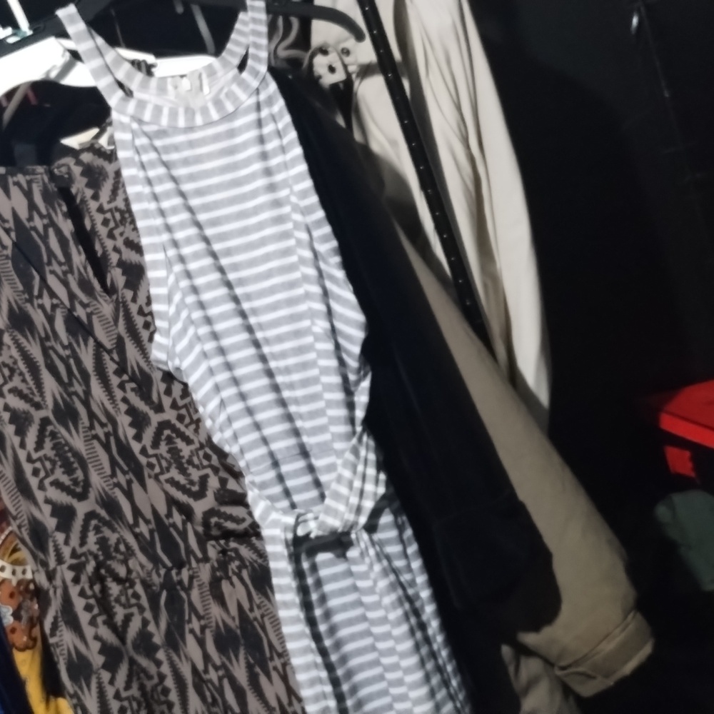 Blue and white striped jumper